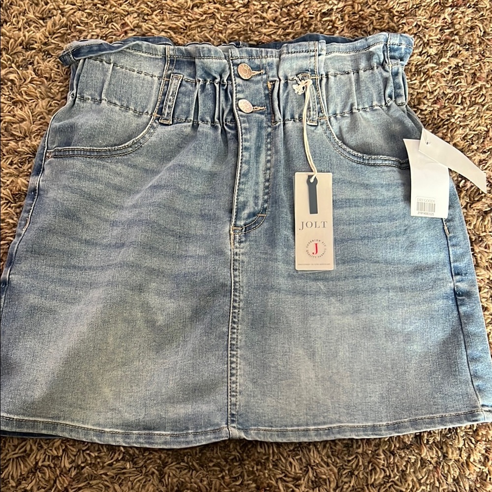 Jolt Light Wash Denim Skirt